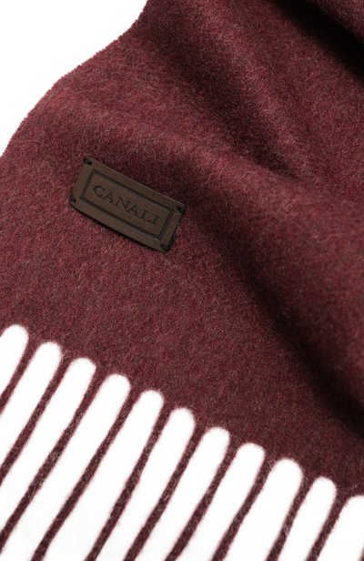 Кашемировый шарф CANALI бордового цвета по цене 59950 руб., арт. 06/TF00334, фото 3 Кашемировый шарф CANALI, арт. 06/TF00334, фото 3