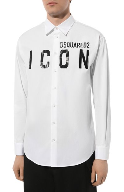 Хлопковая рубашка icon DSQUARED2 белого цвета по цене 48100 руб., арт. S79DL0026/S36275, фото 3 Хлопковая рубашка icon DSQUARED2, арт. S79DL0026/S36275, фото 3