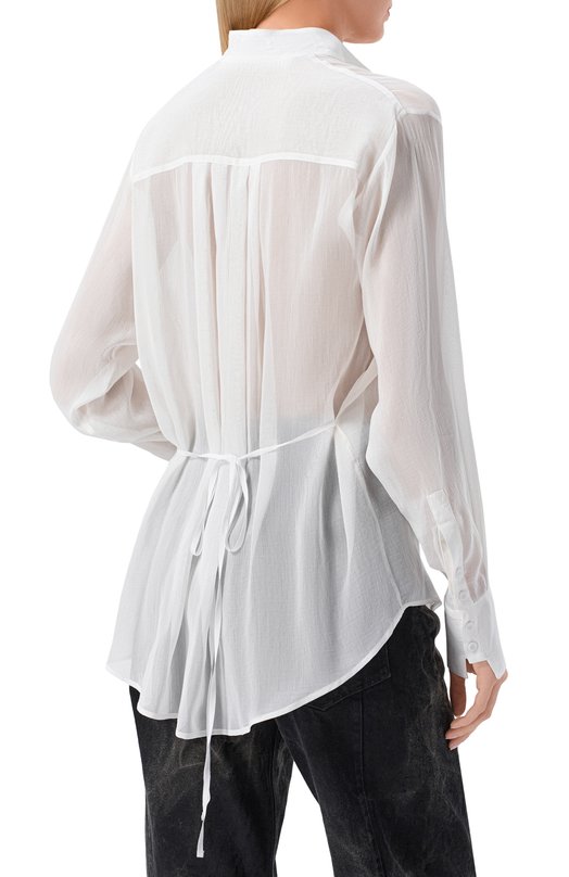 Блузка из хлопка и шелка Isabel Benenato DW81S26 Белый  DW81S26 Фото 4