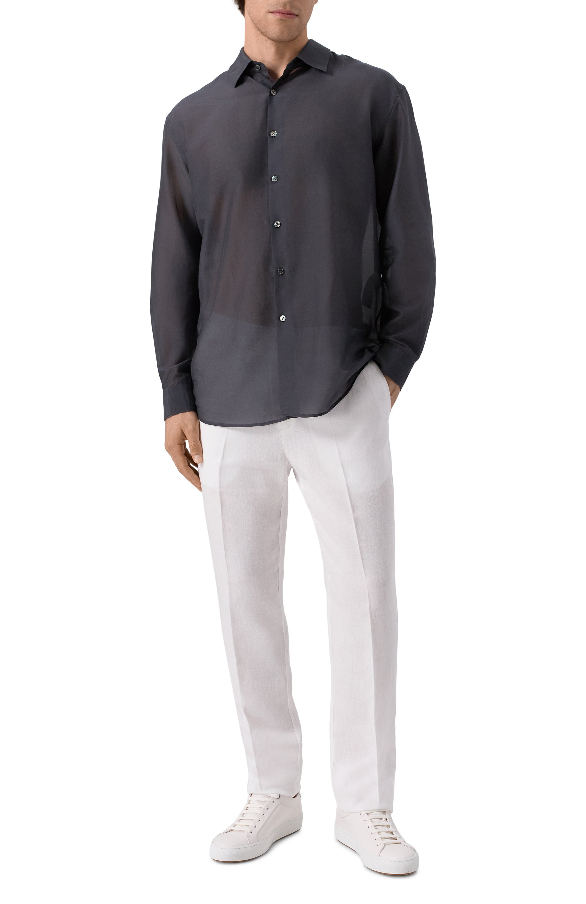 Рубашка из хлопка и шелка 12 STOREEZ, арт. 132300, фото 2