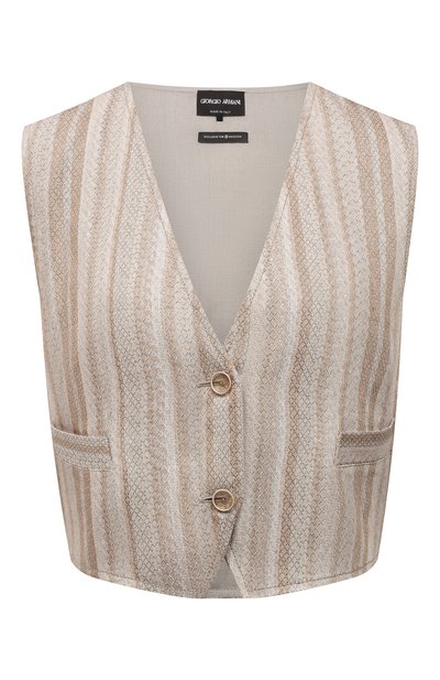 Женский жилет из льна и вискозы GIORGIO ARMANI, арт. 1WHGK02B/T02IM