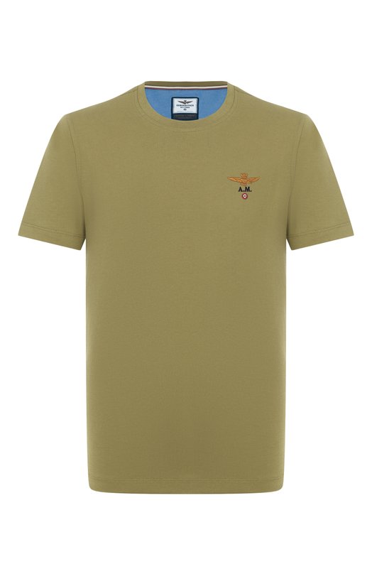 Хлопковая футболка Aeronautica Militare TS1580UJ00372 Хаки TS1580UJ00372