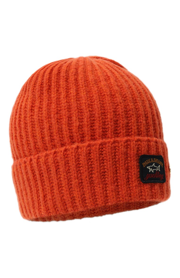 Мужская шерстяная шапка PAUL&SHARK оранжевого цвета, арт. 12317135 | Фото 1 (Материал: Текстиль, Шерсть; Кросс-КТ: Трикотаж; Материал сплава: Проставлено; Нос: Не проставлено)