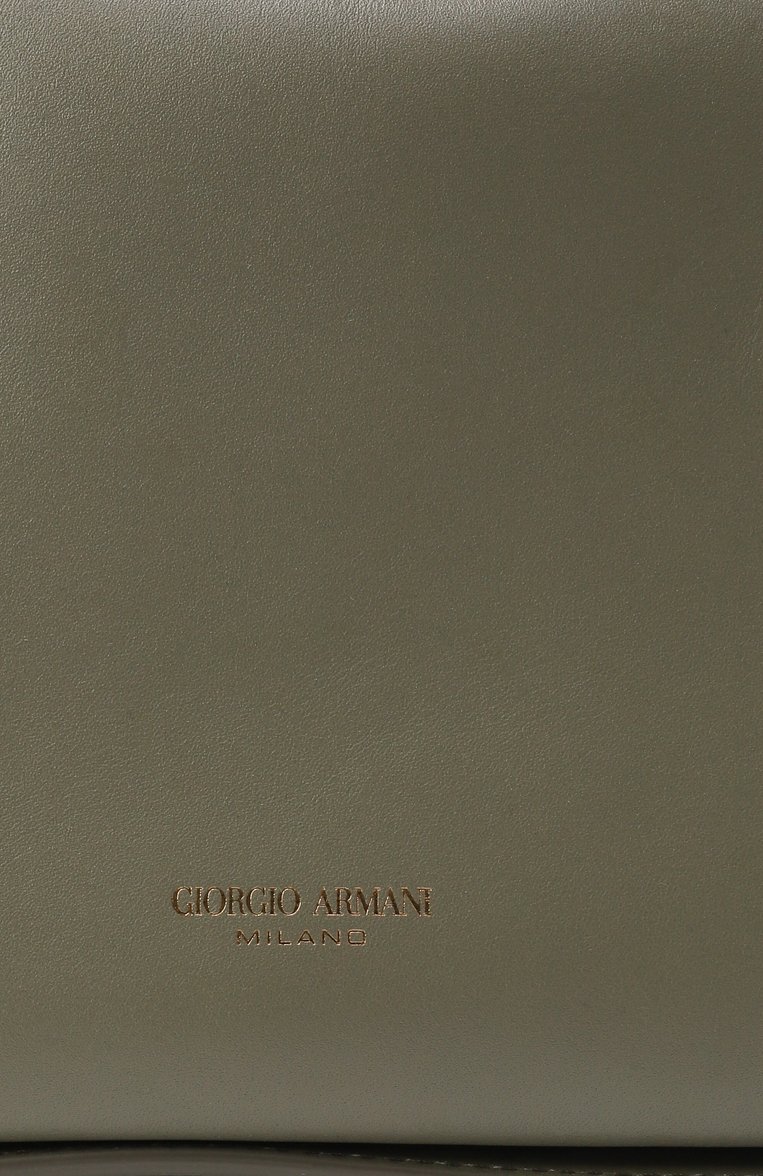 Женская сумка GIORGIO ARMANI хаки цвета, арт. GW001310/AF16412 | Фото 3 (Размер: large; Материал: Натуральная кожа; Автоматизация состава: Проставлено; Автоматизация ТО: Проставлено)