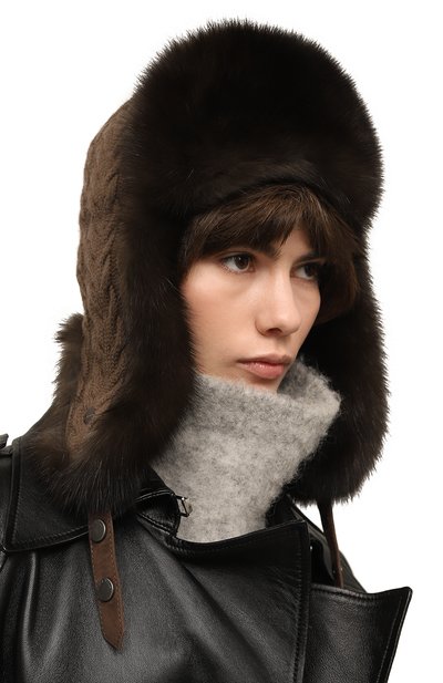 Шапка-ушанка из меха соболя BLACK SABLE, арт. BS-47CF1, фото 2