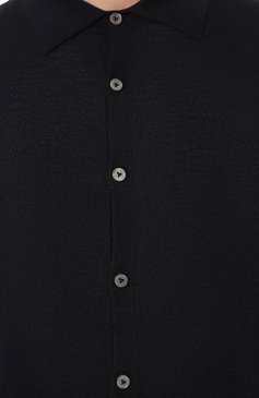 Мужс�кая шерстяная рубашка VAN LAACK темно-синего цвета, арт. SAFIN0/S00173 | Фото 5 (Манжеты: На пуговицах; Воротник: Кент; Материал внешний: Шерсть; Рукава: Длинные; Случай: Повседневный; Длина (для топов): Стандартные; Принт: Однотонные; Драгоценные камни: Проставлено; Стили: Кэжуэл)