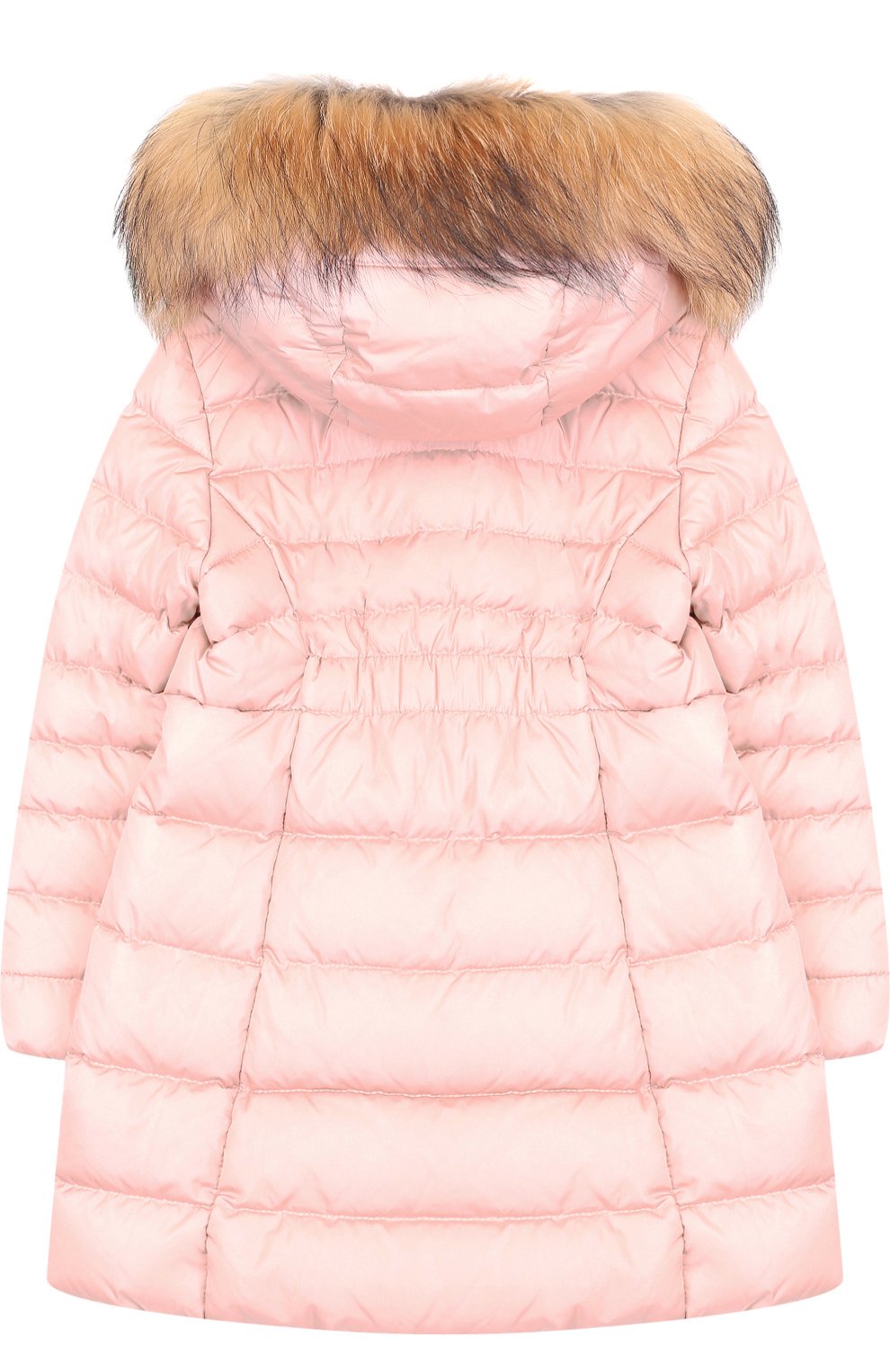 Пуховое пальто на молнии с капюшоном и меховой отделкой MONCLER ENFANT, арт. D2-954-49392-25-54155/8-10A, фото 2