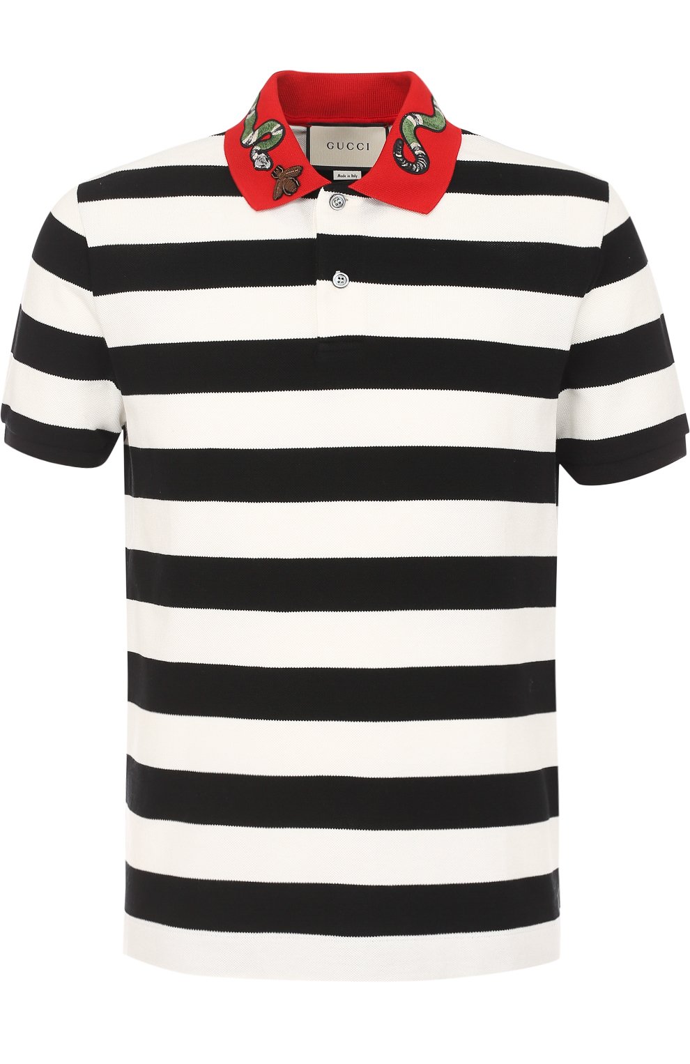 Хлопковое поло в контрастную полоску GUCCI, арт. 431039/X5B58, фото 1