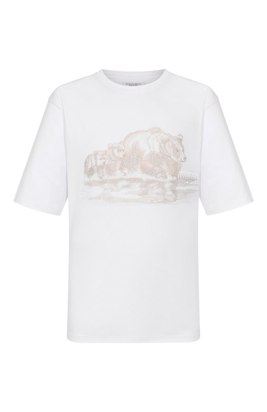 Хлопковая футболка Stefano Ricci MNH6205350/LUXT Белый MNH6205350/LUXT