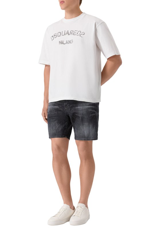 Хлопковая футболка Dsquared2 S74GD1476/D20020 Белый  S74GD1476/D20020 Фото 2