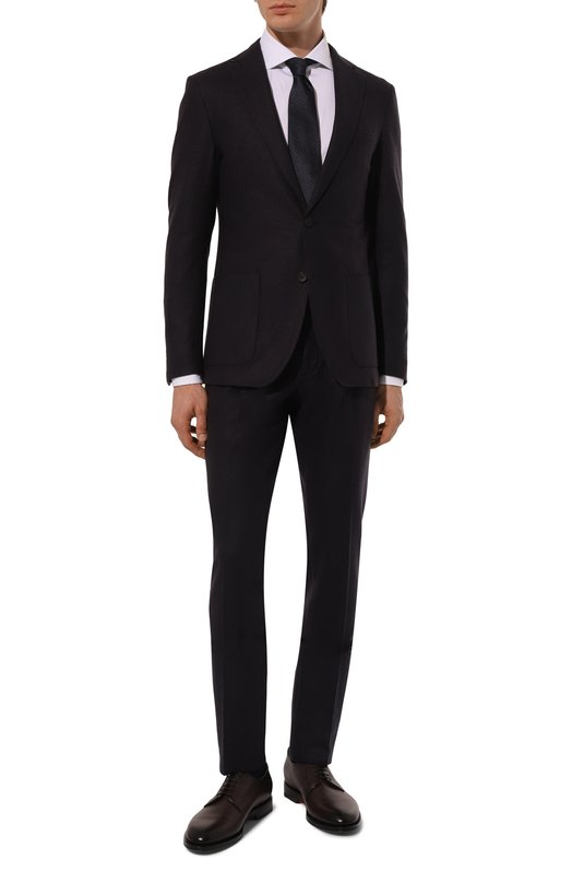 Пиджак из шерсти и хлопка Fradi Синий, фото 3