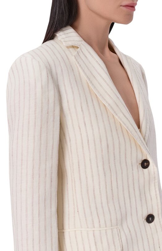 Льняной жакет Max Mara Studio MSTEL0GI0 Белый  MSTEL0GI0 Фото 5