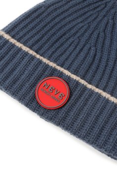 Женская кашемировая шапка GIORGIO ARMANI синего цвета, арт. 797495/3F714 | Фото 4 (Материал: Кашемир, Шерсть, Текстиль; Материал сплава: Проставлено; Нос: Не проставлено)