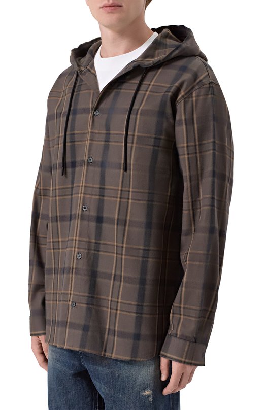 Рубашка из хлопка и вискозы Diesel A20068/0BKBT Коричневый  A20068/0BKBT Фото 3