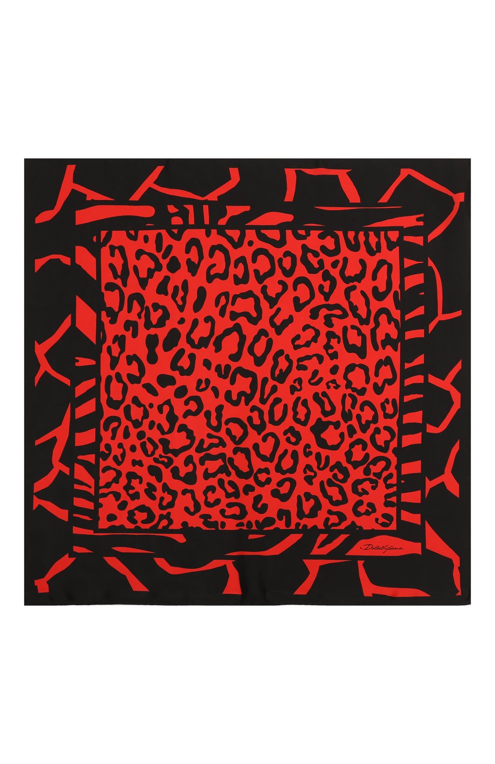Шелковый платок DOLCE & GABBANA красного цвета по цене 39950 руб., арт. FN092R/GDBKR, фото 3 Шелковый платок DOLCE & GABBANA, арт. FN092R/GDBKR, фото 3