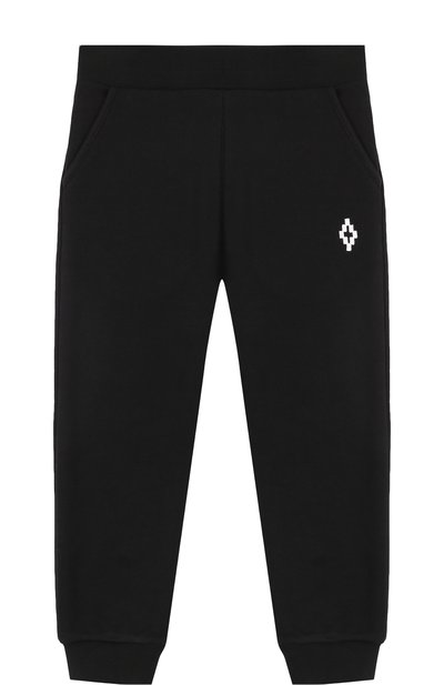 Хлопковые джоггеры MARCELO BURLON KIDS OF MILAN черного цвета по цене 13950 руб., арт. B/MB/3007/0022, фото 1 Хлопковые джоггеры MARCELO BURLON KIDS OF MILAN, арт. B/MB/3007/0022, фото 1