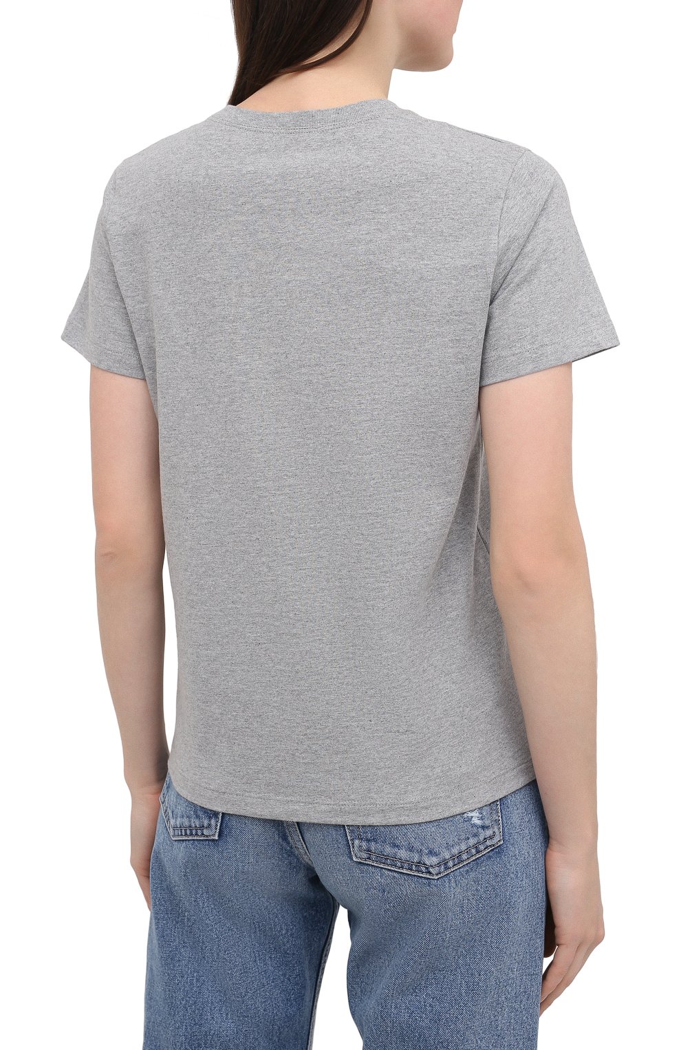 Хлопковая футболка REDVALENTINO серого цвета по цене 14350 руб., арт. VR3MG09M/5Q4, фото 4 Хлопковая футболка REDVALENTINO, арт. VR3MG09M/5Q4, фото 4