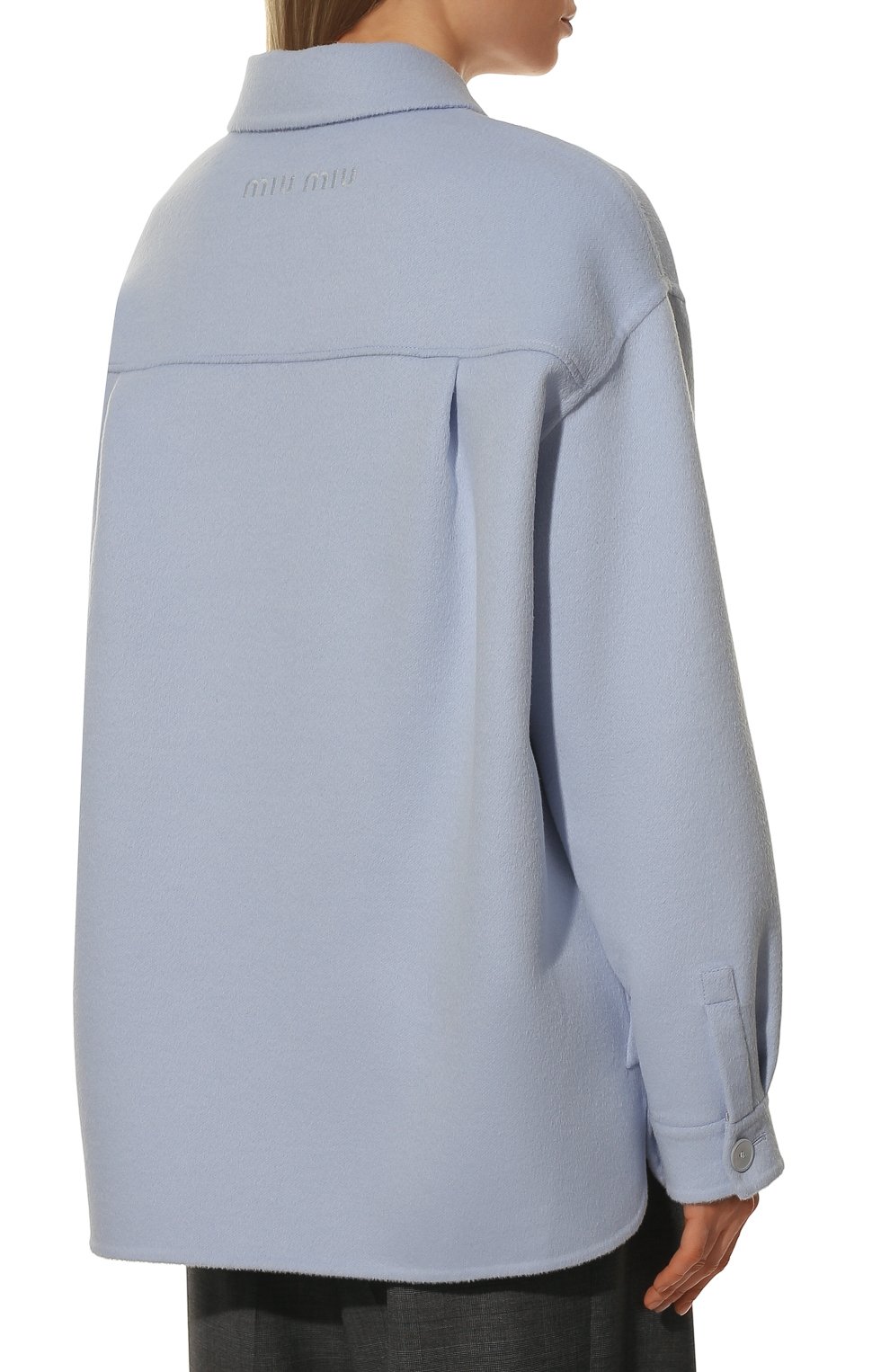 Шерстяная куртка MIU MIU светло-голубого цвета по цене 405000 руб., арт. ML841-03H-F0M10, фото 4 Шерстяная куртка MIU MIU, арт. ML841-03H-F0M10, фото 4