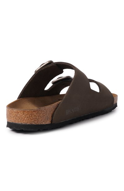 Шлепанцы arizona из нубука BIRKENSTOCK темно-коричневого цвета по цене 19800 руб., арт. 1032764, фото 4 Шлепанцы arizona из нубука BIRKENSTOCK, арт. 1032764, фото 4