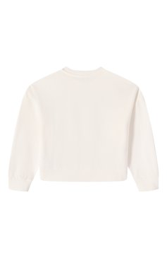 Детский хлопковый свитшот KENZO молочного цвета, арт. K61047 | Фото 2 (Рукава: Длинные; Материал сплава: Проставлено; Драгоценные камни: Проставлено; Девочки Кросс-КТ: Свитшот-одежда; Материал внешний: Хлопок; Ростовка одежда: 4 года | 104 см, 5 лет | 110 см, 7 лет | 122 см, 9 лет | 134 см, 2 года | 92 см, 12 лет | 152 см)