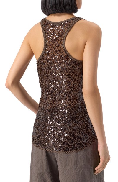 Топ с отделкой пайетками BRUNELLO CUCINELLI, арт. MRTR20920, фото 4