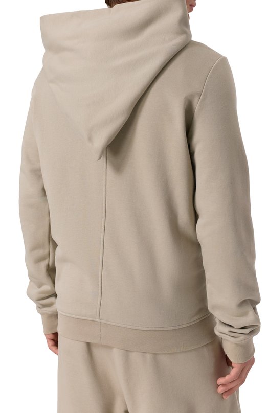 Хлопковая толстовка Rick Owens x Champion Rick Owens CM01E1665/CHFE Бежевый  CM01E1665/CHFE Фото 4
