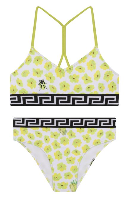 Детского раздельный купальник VERSACE желтого цвета, арт. 1018704/1A13285/4A-6A | Фото 1 (Нос: Не проставлено; Материал сплава: Проставлено; Материал внешний: Синтетический материал)