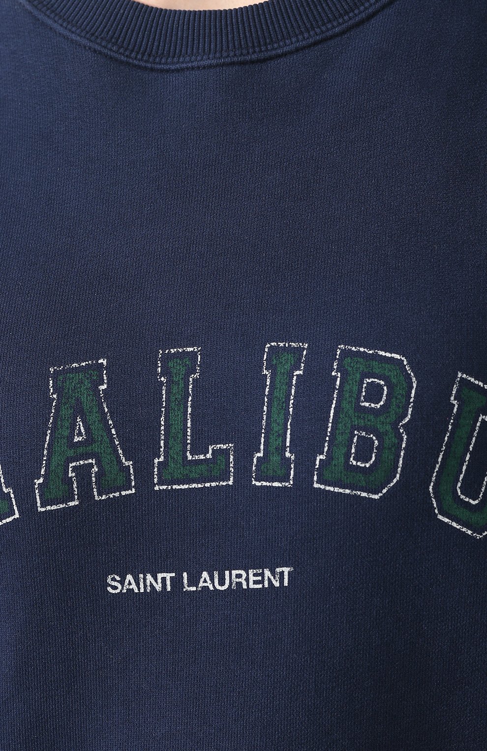 Хлопковый свитшот SAINT LAURENT темно-синего цвета по цене 74450 руб., арт. 603233/YBPY2, фото 5 Хлопковый свитшот SAINT LAURENT, арт. 603233/YBPY2, фото 5