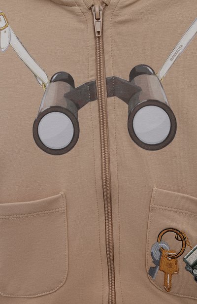 Хлопковая толстовка MONNALISA бежевого цвета по цене 14700 руб., арт. 28C800, фото 3 Хлопковая толстовка MONNALISA, арт. 28C800, фото 3