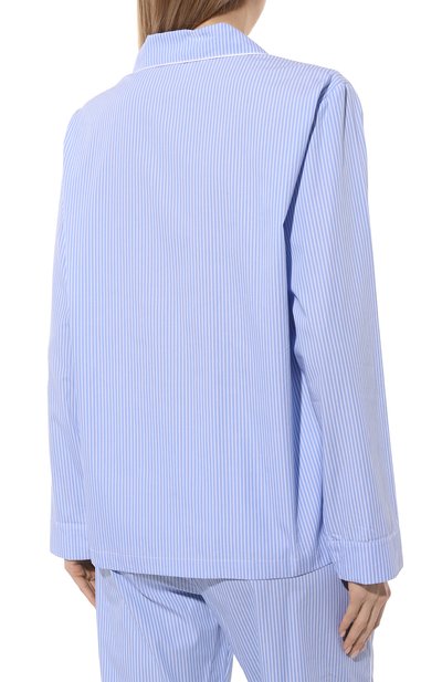 Хлопковая блузка SPORTY AND RICH голубого цвета по цене 19400 руб., арт. SI021501651ST03, фото 4 Хлопковая блузка SPORTY AND RICH, арт. SI021501651ST03, фото 4