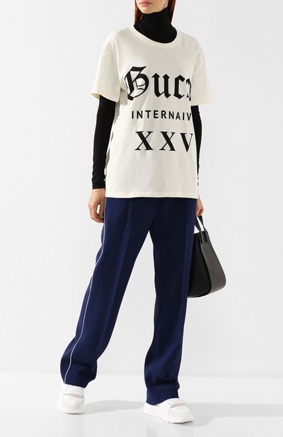 Хлопковая футболка с круглым вырезом и принтом GUCCI, арт. 492347/X3P07, фото 2