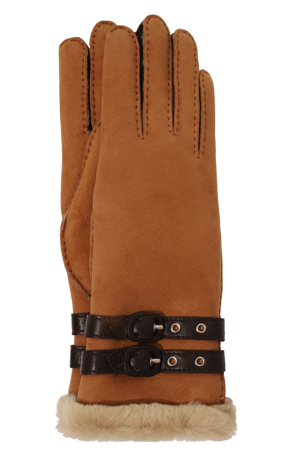 Замшевые перчатки AGNELLE коричневого цвета по цене 19750 руб., арт. B0MBERA, фото 1 Замшевые перчатки AGNELLE, арт. B0MBERA, фото 1