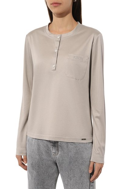 Хлопковый лонгслив KITON, арт. D58438H0805111, фото 3
