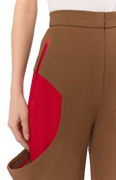 Шерстяные брюки ULYANA SERGEENKO коричневого цвета по цене 275000 руб., арт. PNT003FW24RESORT 1834Т24, фото 5 Шерстяные брюки ULYANA SERGEENKO, арт. PNT003FW24RESORT 1834Т24, фото 5