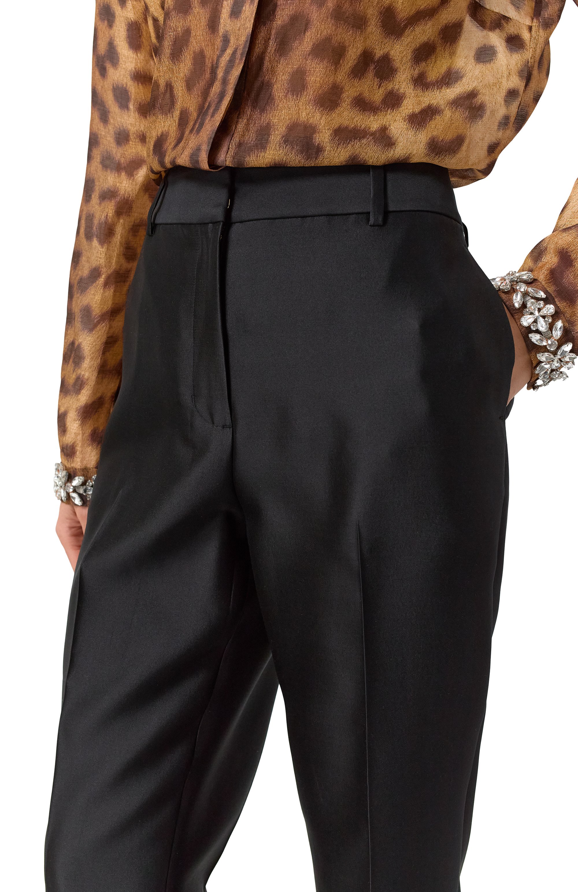 Брюки из шелка и шерсти ZIMMERMANN черного цвета по цене 130000 руб., арт. 2537PR251, фото 5 Брюки из шелка и шерсти ZIMMERMANN, арт. 2537PR251, фото 5