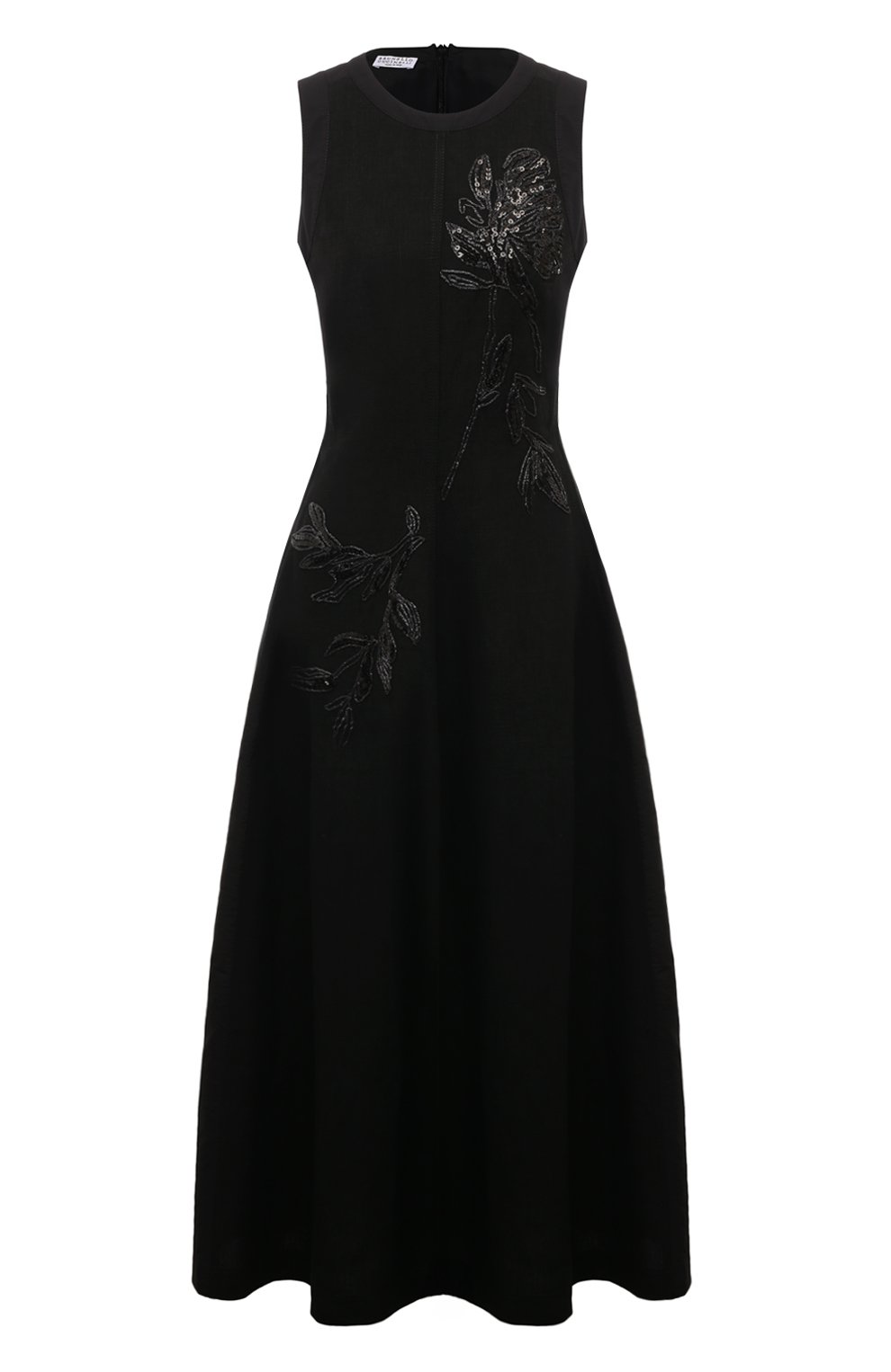Хлопковое платье BRUNELLO CUCINELLI черного цвета по цене 432000 руб., арт. M0F79A5185, фото 1 Хлопковое платье BRUNELLO CUCINELLI, арт. M0F79A5185, фото 1
