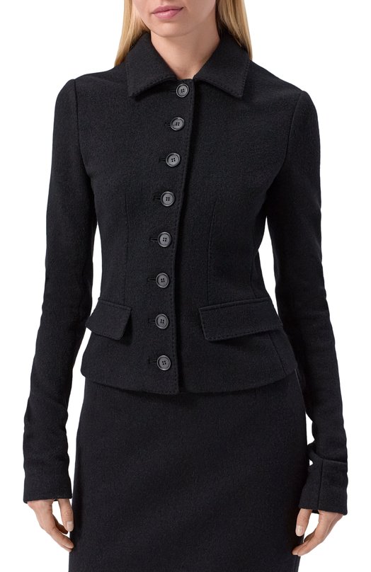 Шерстяной жакет Dolce & Gabbana F27HFT/HU2BB Чёрный  F27HFT/HU2BB Фото 3