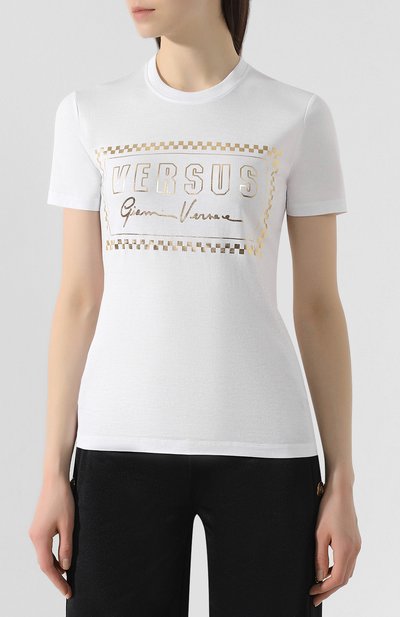 Хлопковая футболка VERSUS VERSACE белого цвета по цене 21450 руб., арт. BD90682/BJ10388, фото 3 Хлопковая футболка VERSUS VERSACE, арт. BD90682/BJ10388, фото 3