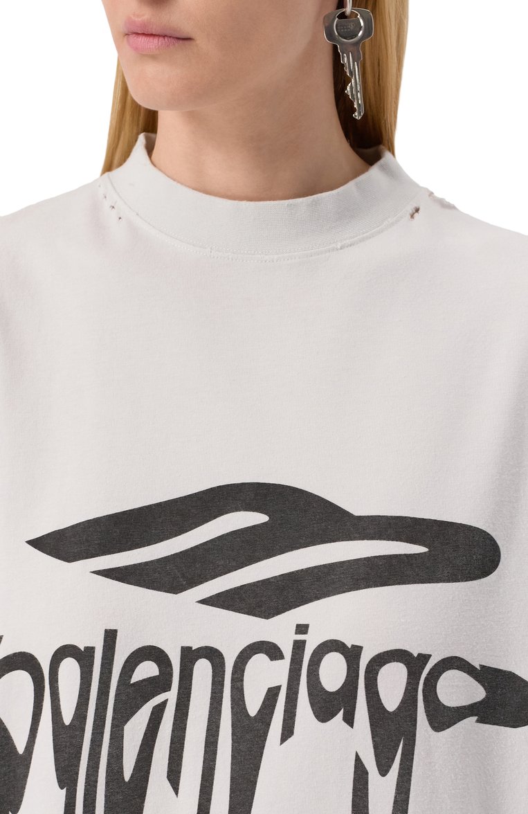 Хлопковая футболка BALENCIAGA, арт. 787349/TRVS8, фото 1