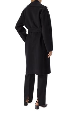 Женское двустороннее пальто BURBERRY черного цвета, арт. 8093827 | Фото 4 (Материал сплава: Проставлено; Рукава: Длинные; Длина (верхняя одежда): До колена; Драгоценные камни: Проставлено; Материал внешний: Шерсть; 1-2-бортные: Однобортные; Стили: Классический)