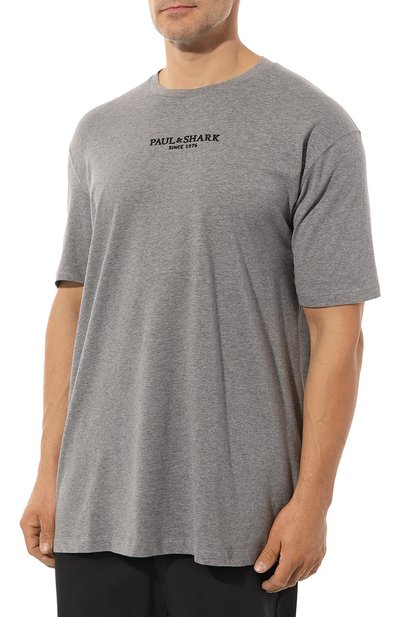 Хлопковая футболка PAUL&SHARK серого цвета по цене 21450 руб., арт. 12311618/3XL-6XL, фото 3 Хлопковая футболка PAUL&SHARK, арт. 12311618/3XL-6XL, фото 3