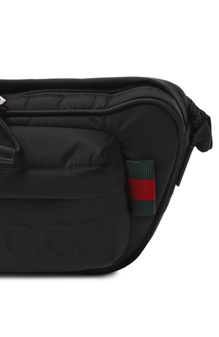 Мужская поясная сумка GUCCI черного цвета, арт. 802096/FADUM | Фото 3 (Материал: Текстиль; Размер: medium; Ремень/цепочка: На ремешке; Случай: Повседневный)