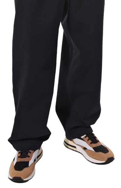 Комбинированные кроссовки BOSS коричневого цвета по цене 18150 руб., арт. 50493214, фото 3 Комбинированные кроссовки BOSS, арт. 50493214, фото 3