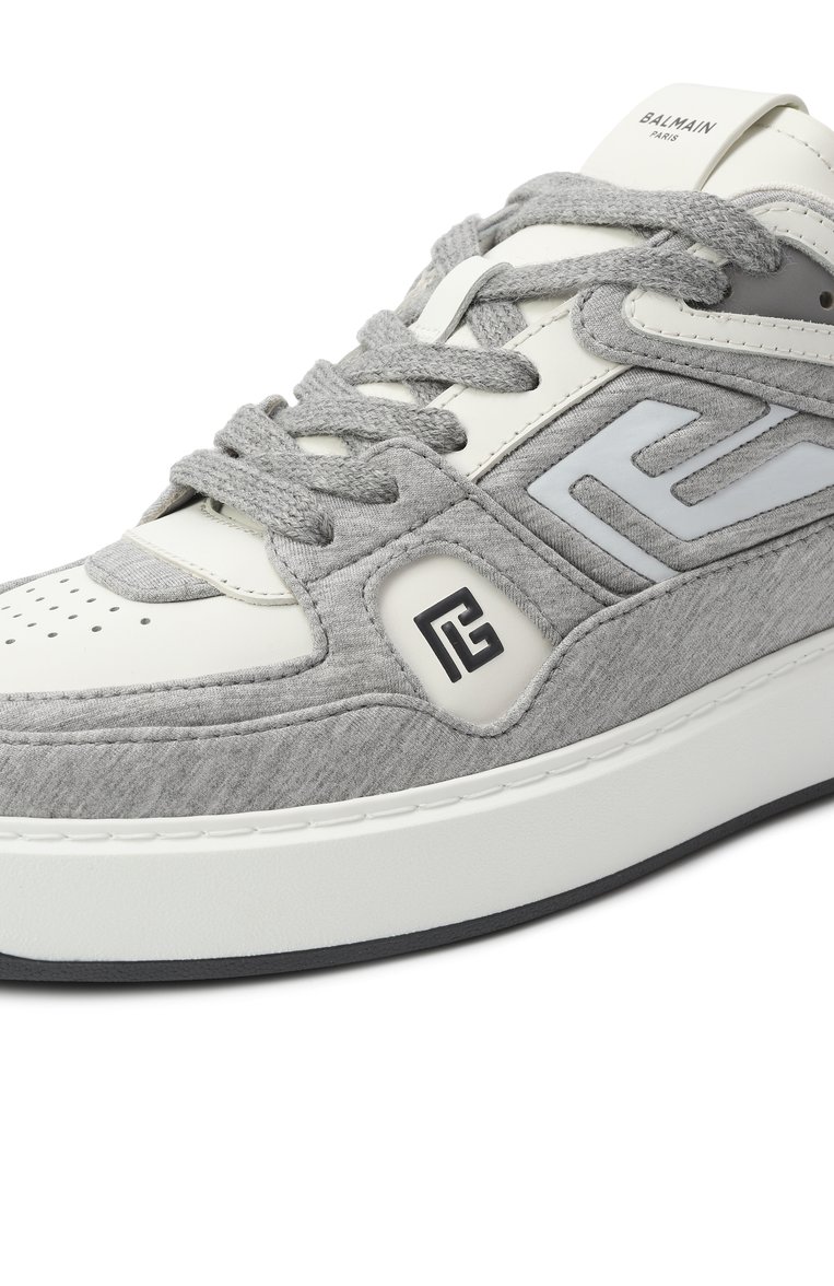 Мужские комбинированные кеды b-court skate BALMAIN серого цвета, арт. EM1VI378/TFJM | Фото 7 (Материал внутренний: Текстиль; Материал внешний: Текстиль; Подошва: Массивная; Материал утеплителя: Без утеплителя; Стили: Классический; Кросс-КТ: Низкие)