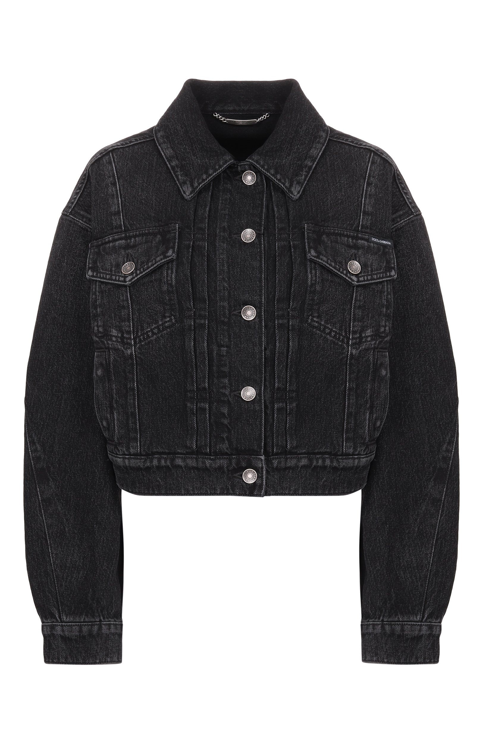 Джинсовая куртка DOLCE & GABBANA черного цвета по цене 171500 руб., арт. F9U63D/G8PQ8, фото 1 Джинсовая куртка DOLCE & GABBANA, арт. F9U63D/G8PQ8, фото 1