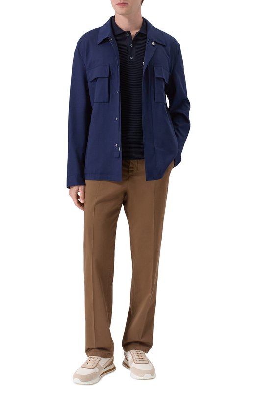 Хлопковые брюки Kiton UFPPERK0600H07 Коричневый  UFPPERK0600H07 Фото 2