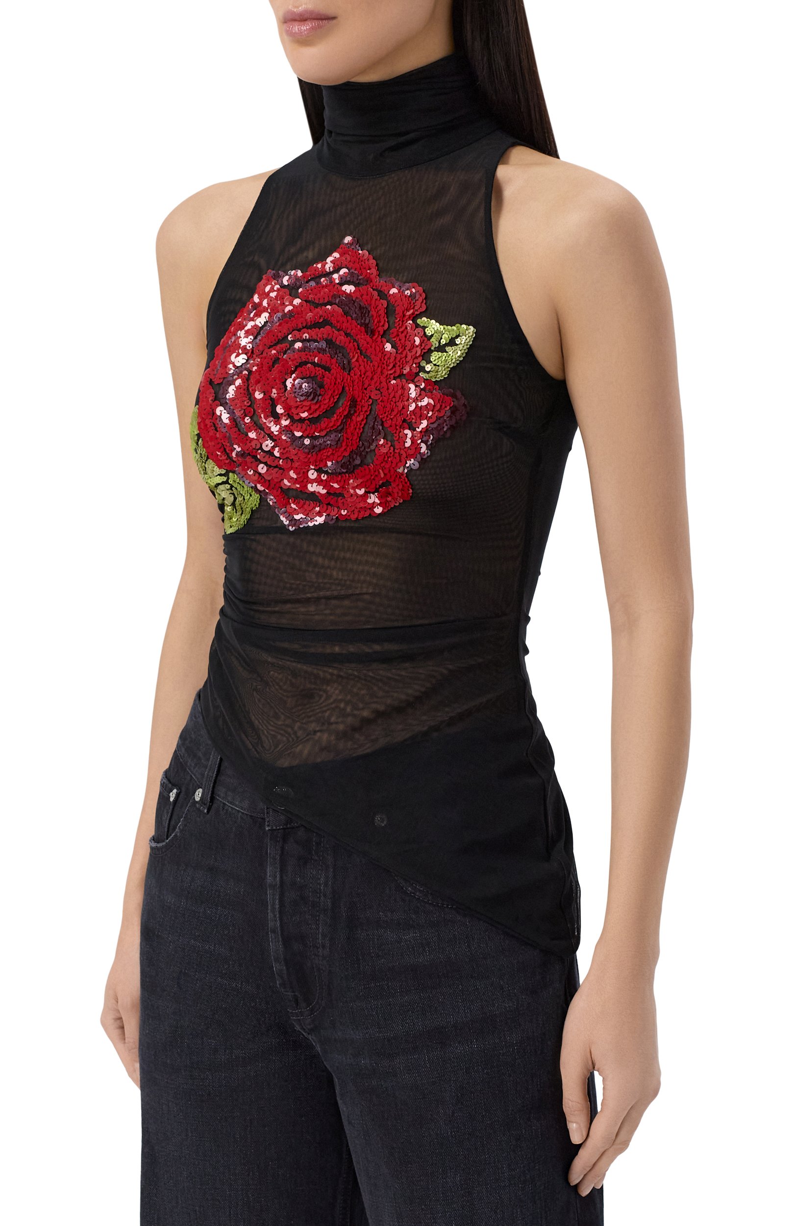 Топ BLUMARINE черного цвета по цене 77800 руб., арт. RF6225/J0001, фото 3 Топ BLUMARINE, арт. RF6225/J0001, фото 3