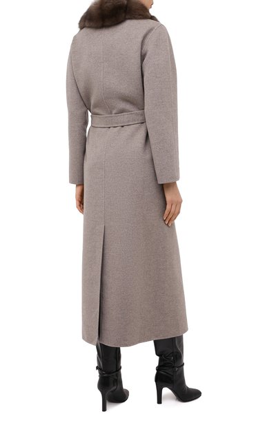 Шерстяное пальто с меховой отделкой MANZONI24, арт. 20M498-DB1Z/38-46, фото 4