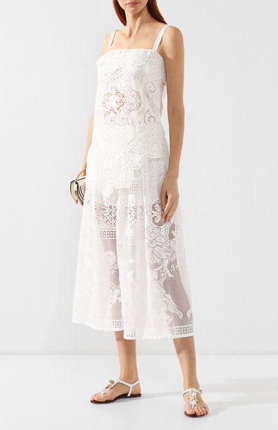 Кружевной топ DOLCE & GABBANA белого цвета по цене 228000 руб., арт. F73E7Z/FG1AC, фото 2 Кружевной топ DOLCE & GABBANA, арт. F73E7Z/FG1AC, фото 2