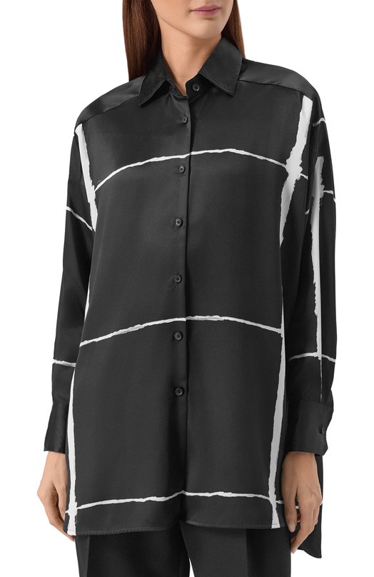 Атласная рубашка Kiton D61438K0873G06 Чёрный  D61438K0873G06 Фото 3